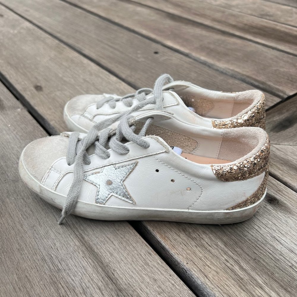 Girls Golden goose silver sneakers / trainers size 32 or US 1.5